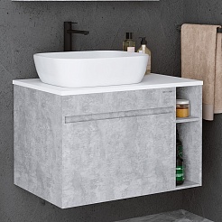Grossman Мебель для ванной Фалькон 80 GR-3020 подвесная бетон – фотография-4